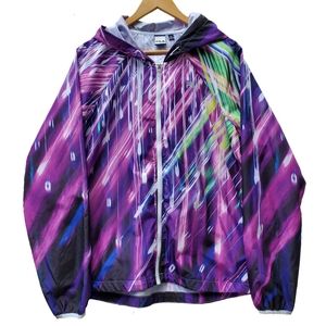 Fila Track Warm Up Jacket Windbreaker Multicolor Hooded XL Womens Purple Hoodie